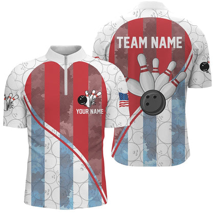 Custom Bowling Polo Shirts, Bowling Shirt For Men Bowling Tournament Jersey Unisex Zip Bowling Shirt