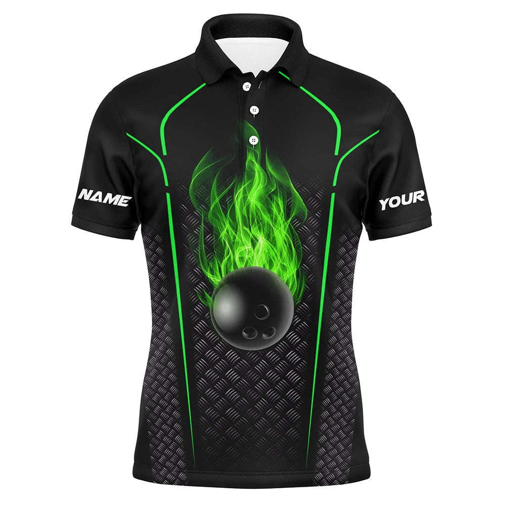 Custom Bowling Polo Shirts, Bowling Shirt For Men Custom Polo Bowling Jersey Bowling Team Shirt For Men Green