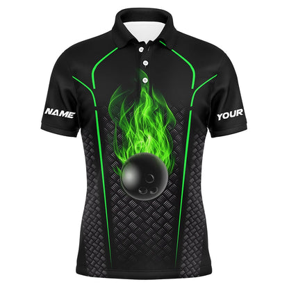 Custom Bowling Polo Shirts, Bowling Shirt For Men Custom Polo Bowling Jersey Bowling Team Shirt For Men Green