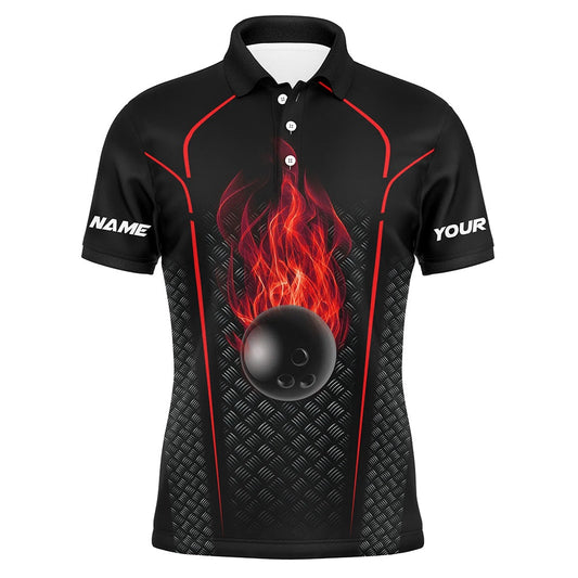 Custom Bowling Polo Shirts, Bowling Shirt For Men Custom Polo Bowling Jersey Bowling Team Shirt For Men Red
