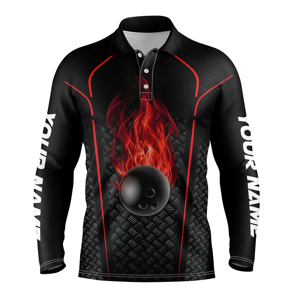 Custom Bowling Polo Shirts, Bowling Shirt For Men Custom Polo Bowling Jersey Bowling Team Shirt For Men Red