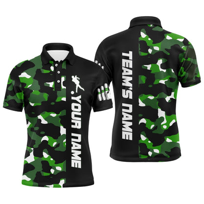 Custom Bowling Polo Shirts, Camo Bowling Polo Shirt For Men And Women Personalized Bowling Jerseys Team