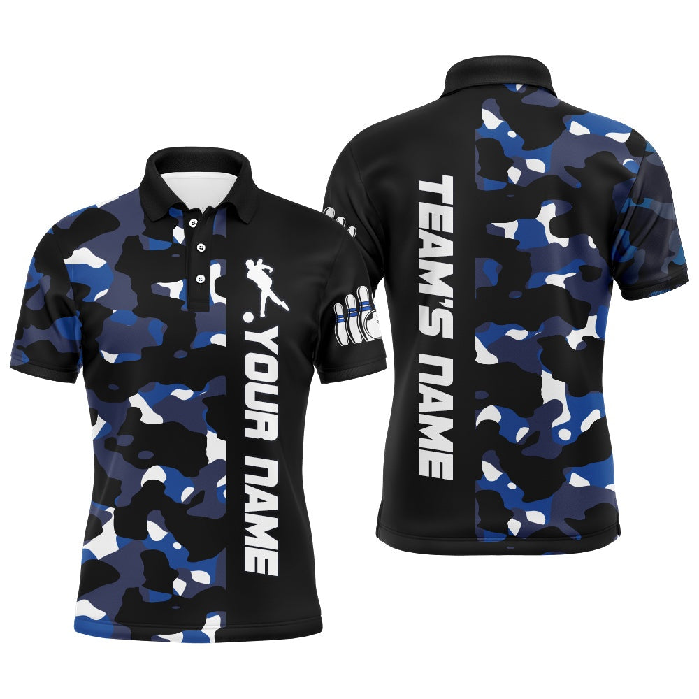 Custom Bowling Polo Shirts, Camo Bowling Polo Shirt For Men And Women Personalized Bowling Jerseys Team