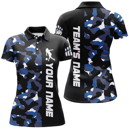 Custom Bowling Polo Shirts, Camo Bowling Polo Shirt For Men And Women Personalized Bowling Jerseys Team