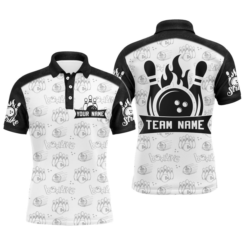 Custom Bowling Polo Shirts, Camo Bowling Polo Shirt For Men Custom Bowling Team Shirt Bowlers Jersey
