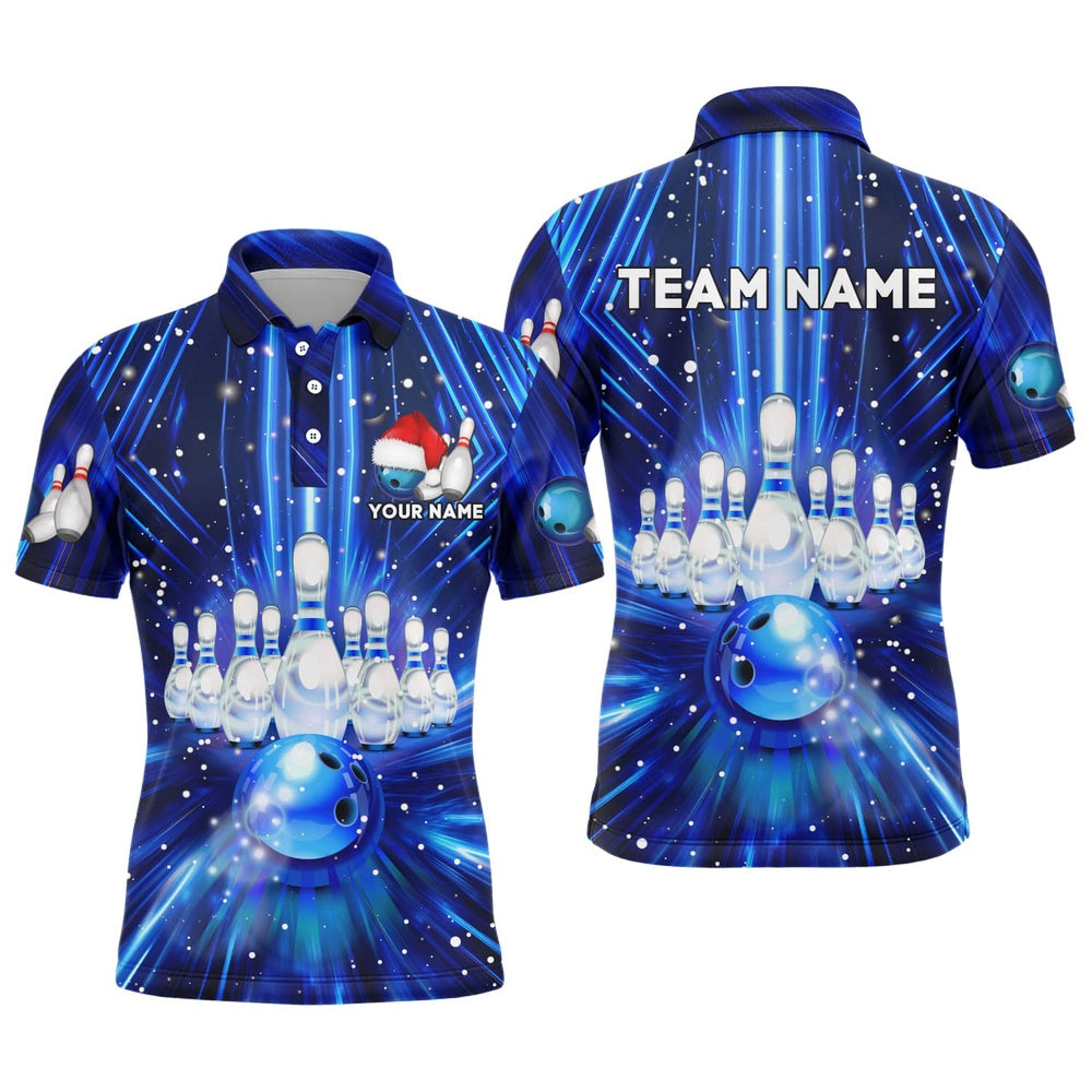 Custom Bowling Polo Shirts, Christmas Bowling Shirt Custom Bowling Jersey Team Bowling Polo Shirt For Men