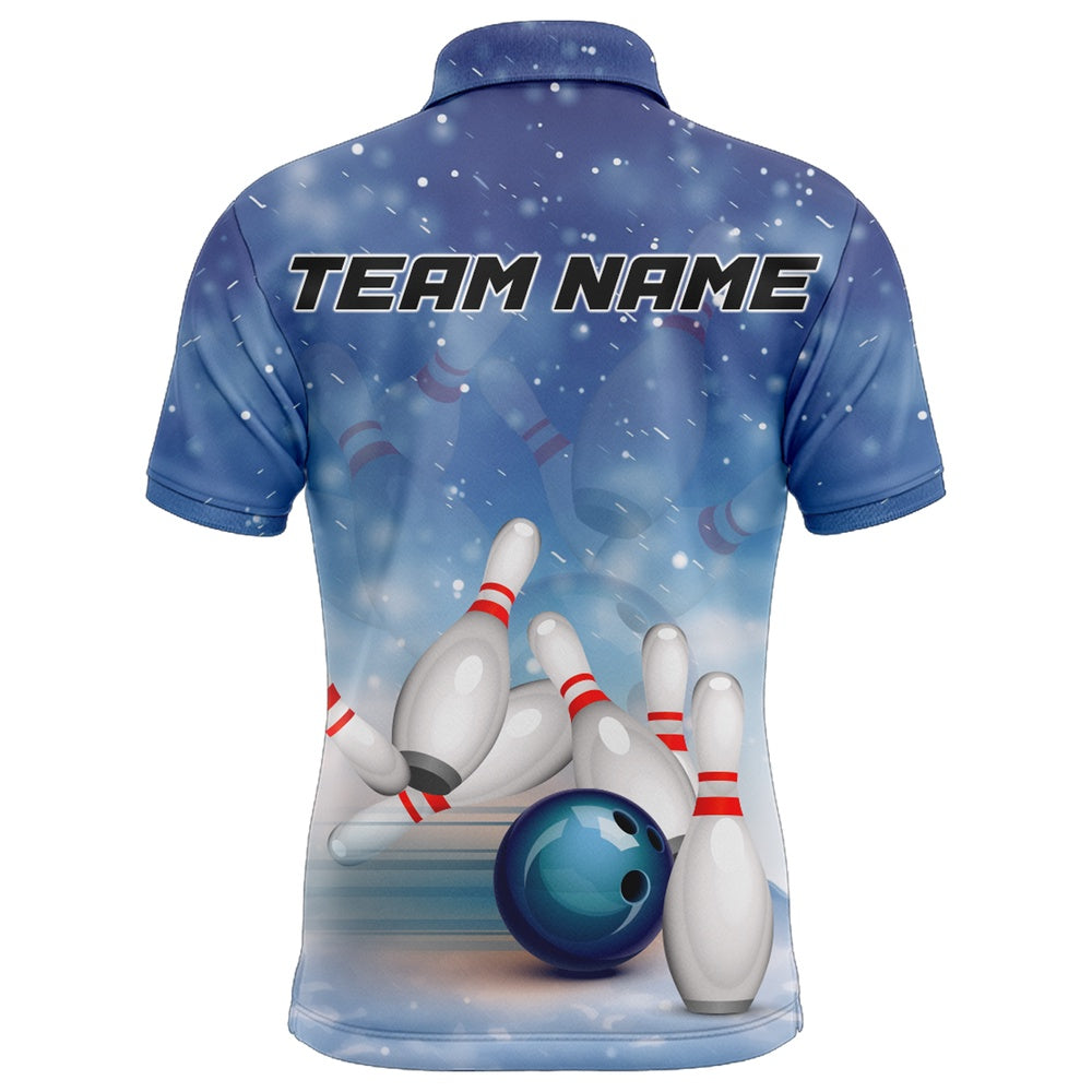 Custom Bowling Polo Shirts, Christmas Bowling Shirt For Men Bowling Jersey Team Custom Bowling Polo Shirt