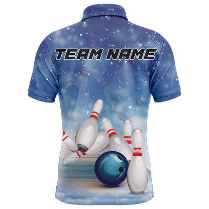 Custom Bowling Polo Shirts, Christmas Bowling Shirt For Men Bowling Jersey Team Custom Bowling Polo Shirt