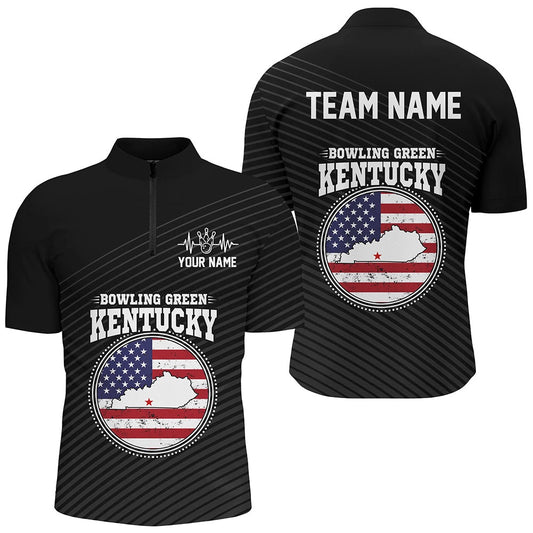 Custom Bowling Polo Shirts, Custom Bowling Green Kentucky For Men, Zip Bowling Shirts, Team Shirt Bowling Pin And Ball