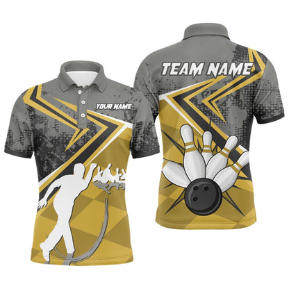 Custom Bowling Polo Shirts, Custom Bowling Jersey For Men Bowling Polo Shirt Team Bowling Short Sleeve