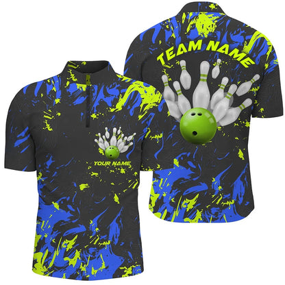 Custom Bowling Polo Shirts, Custom Bowling Jerseys For Men, Personalized Bowling Team Shirts Bowling Pin And Ball