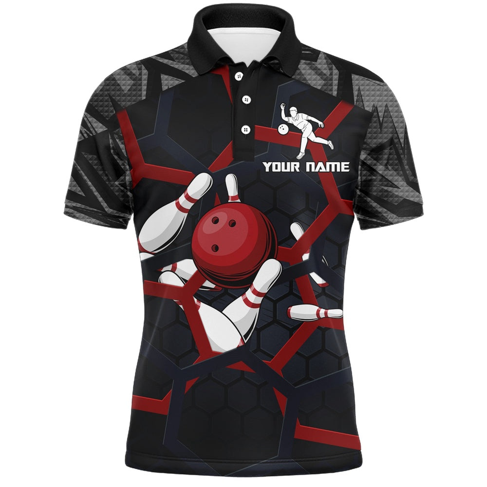 Custom Bowling Polo Shirts, Custom Bowling Polo Shirt For Men Camo Bowling Jersey Bowling Team League Shirts