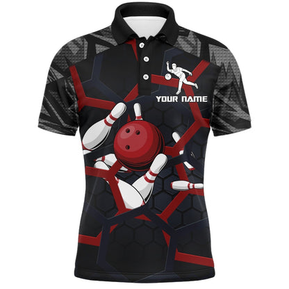 Custom Bowling Polo Shirts, Custom Bowling Polo Shirt For Men Camo Bowling Jersey Bowling Team League Shirts