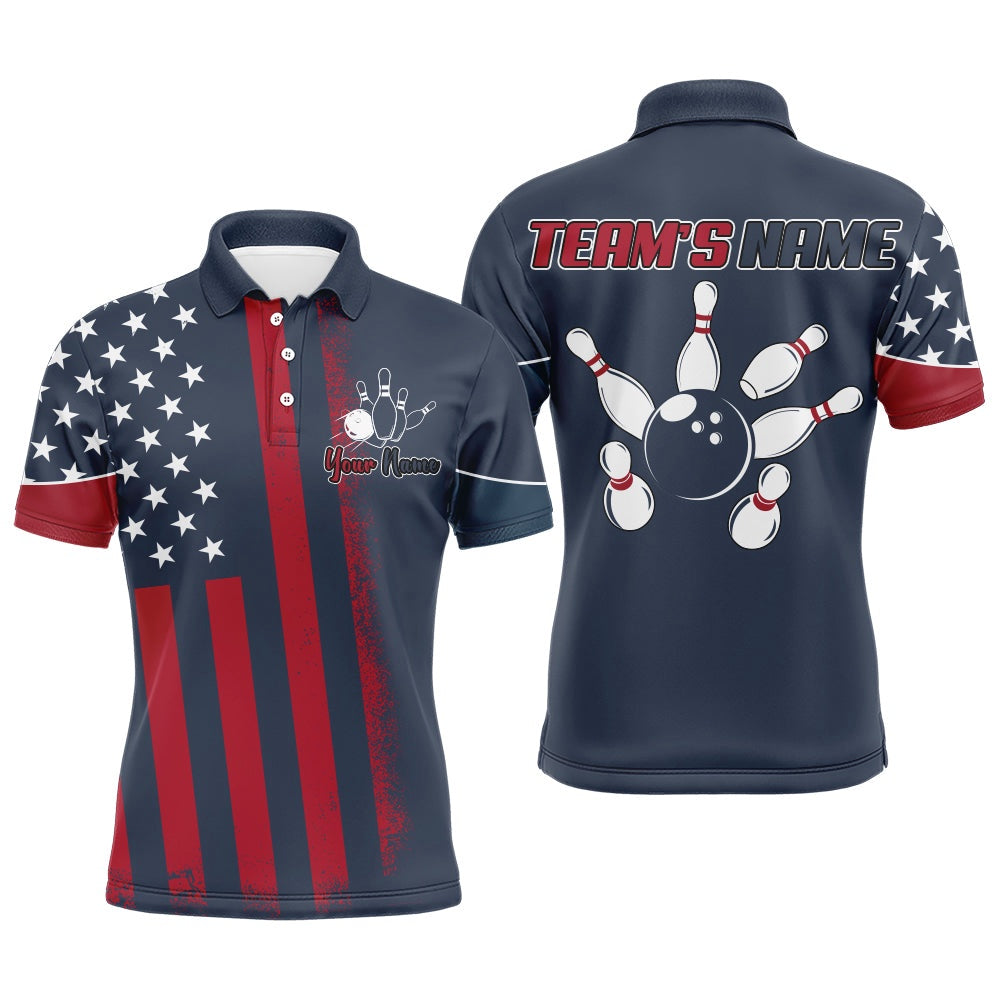 Custom Bowling Polo Shirts, Custom Bowling Polo Shirt Men American Bowling Jersey Team Bowler Short Sleeve