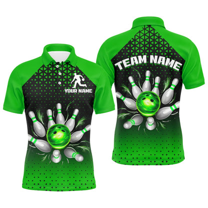 Custom Bowling Polo Shirts, Custom Bowling Polo Shirts For Men And Women Green Bowling Team Jerseys Unisex