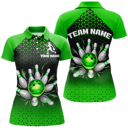 Custom Bowling Polo Shirts, Custom Bowling Polo Shirts For Men And Women Green Bowling Team Jerseys Unisex