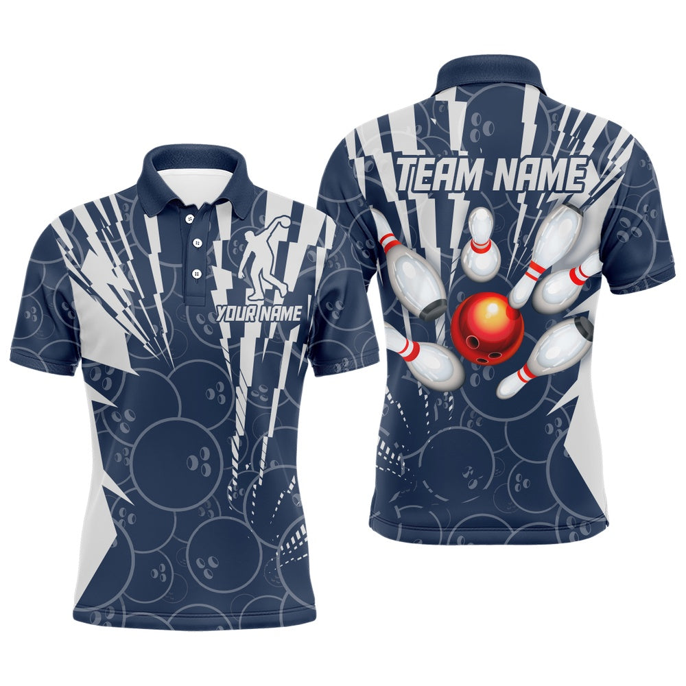 Custom Bowling Polo Shirts, Custom Bowling Shirt Bowling Jersey For Men Bowling Team League Polo Shirt