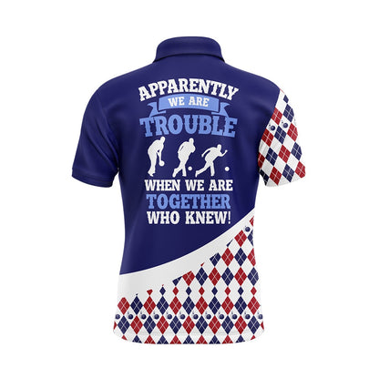Custom Bowling Polo Shirts, Custom Bowling Shirt For Men, Blue Argyle Bowling Jersey With Name League Bowling Polo Shirt