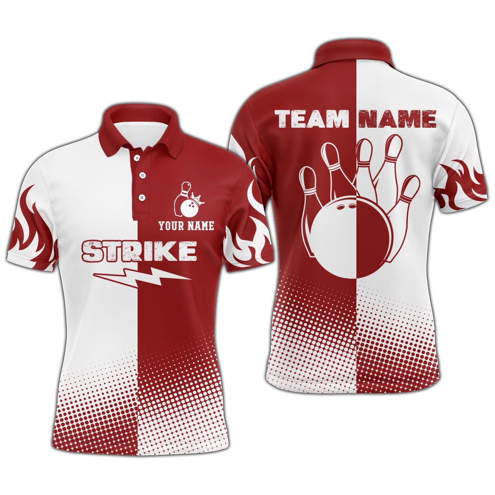 Custom Bowling Polo Shirts, Custom Bowling Shirt For Men Bowling Jersey Bowling Team League Polo Shirt