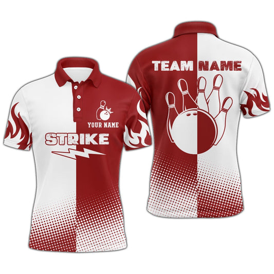 Custom Bowling Polo Shirts, Custom Bowling Shirt For Men Bowling Jersey Bowling Team League Polo Shirt