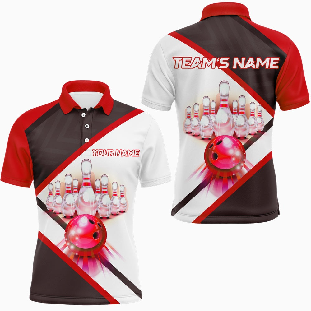 Custom Bowling Polo Shirts, Custom Bowling Shirt For Men, Personalized Bowling Jersey, Men'S Bowling Polo Shirt