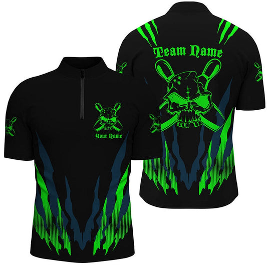 Custom Bowling Polo Shirts, Custom Bowling Shirts For Men And Women, Skull Bowling Team Shirts Bowling Pin