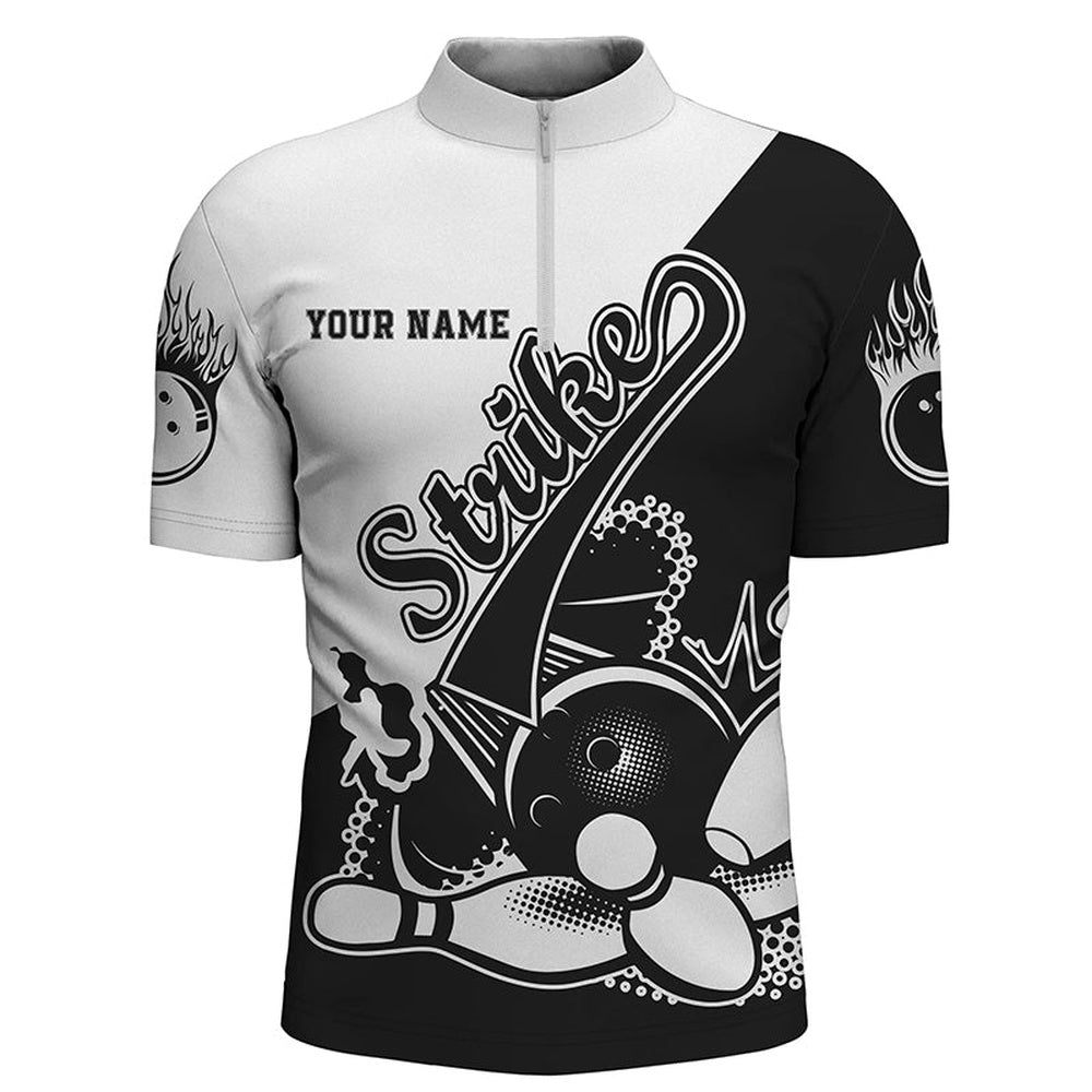 Custom Bowling Polo Shirts, Custom Bowling Shirts For Men, Customize Name Bowling Shirts Polo Shirts, Bowling Strike