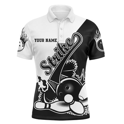 Custom Bowling Polo Shirts, Custom Bowling Shirts For Men, Customize Name Bowling Shirts Polo Shirts, Bowling Strike