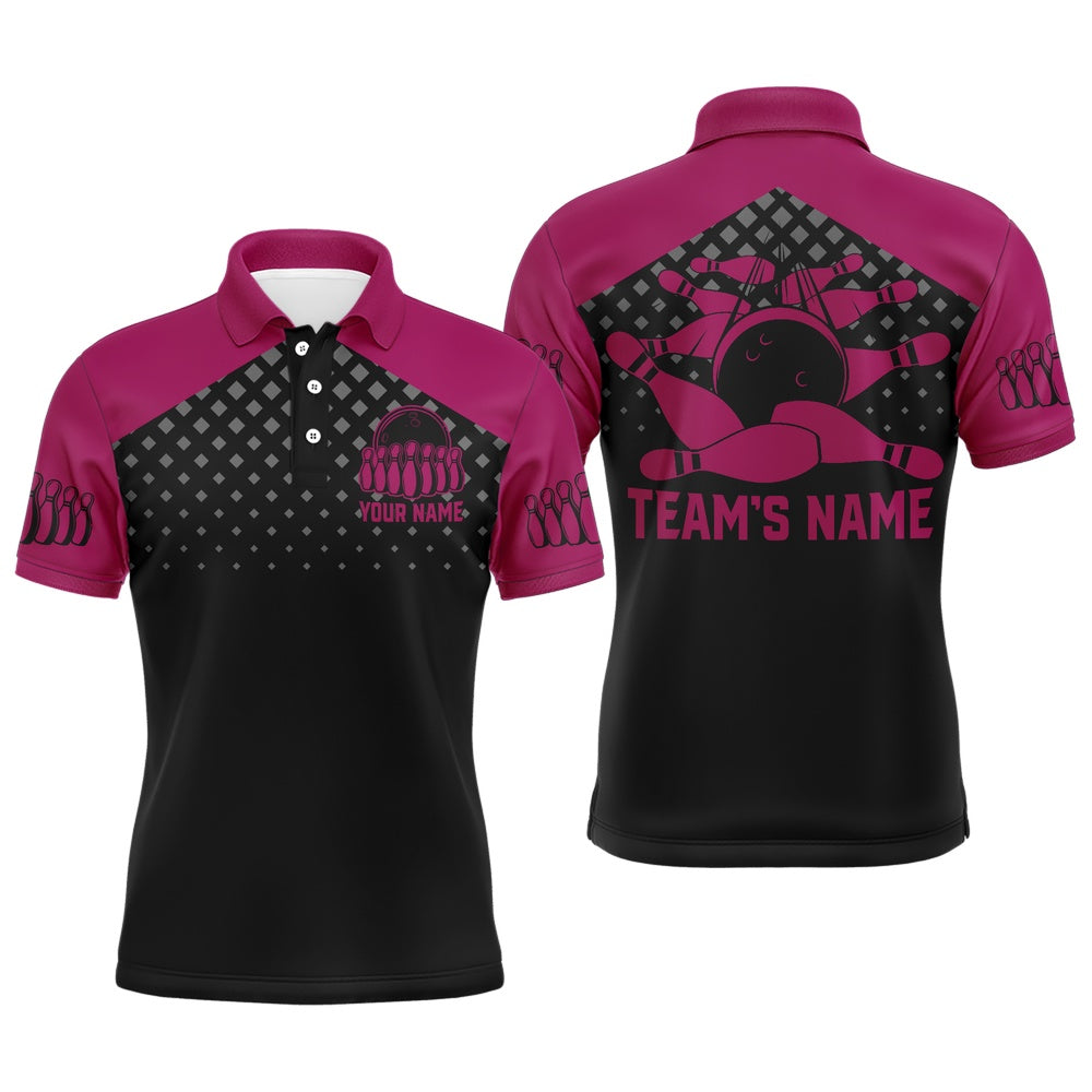 Custom Bowling Polo Shirts, Custom Bowling Shirts With Name Bowling Team Jersey For Men Bowling Polo Shirt League
