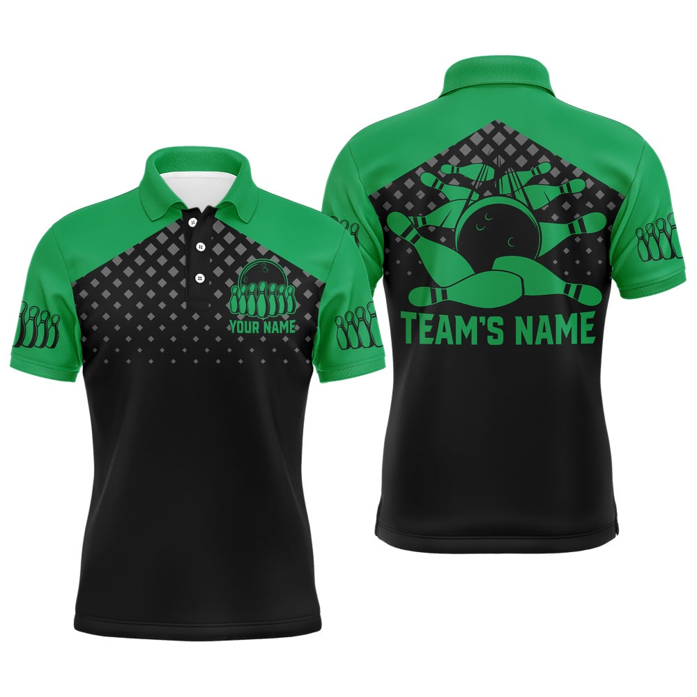 Custom Bowling Polo Shirts, Custom Bowling Shirts With Name Bowling Team Jersey For Men Bowling Polo Shirt League