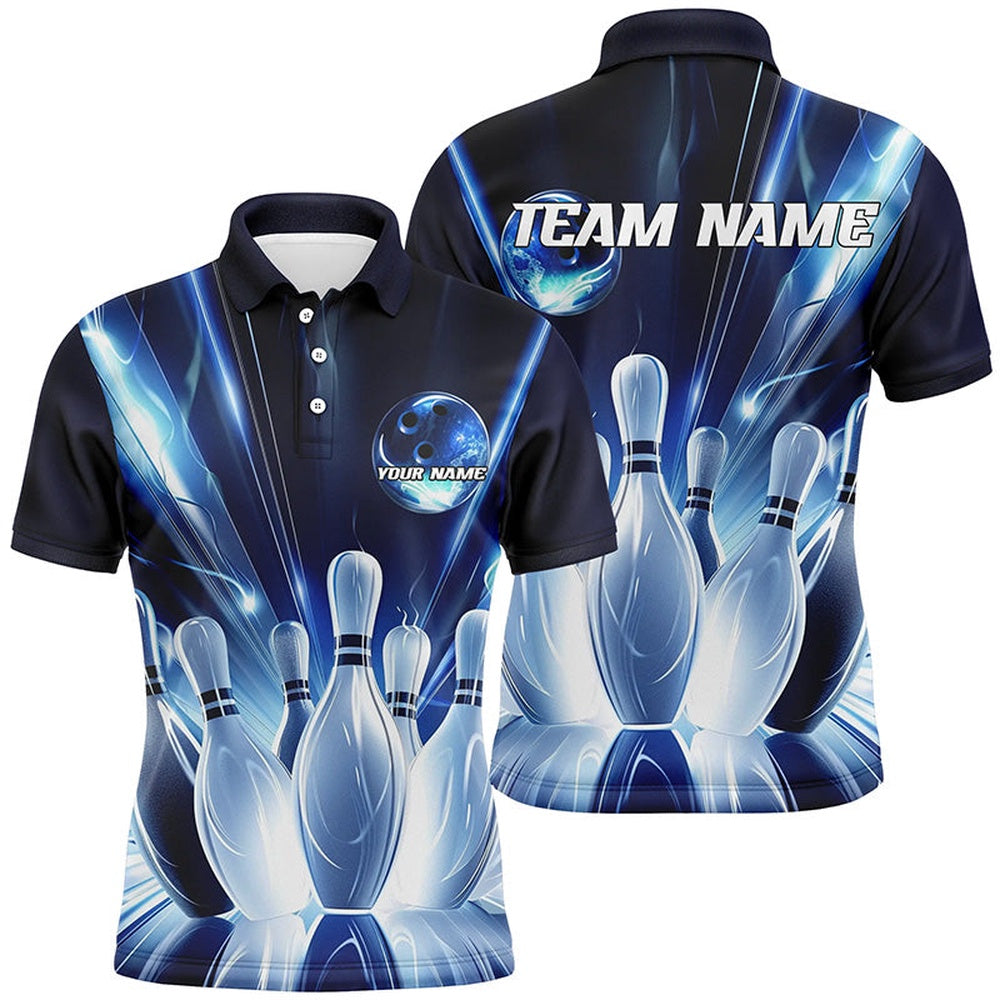 Custom Bowling Polo Shirts, Custom Multicolor Bowling Ball And Pins Bowling Team Shirts For Men And Women, Bowlers Jerseys Bowling Tournaments