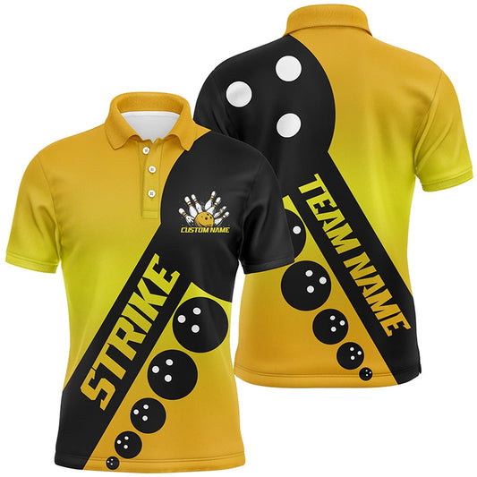 Custom Bowling Polo Shirts, Custom Multicolor Gradient Bowling Ball Strike Bowling Team Shirts For Men And Women, Bowlers Jerseys League Shirts