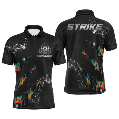 Custom Bowling Polo Shirts, Custom Polo Bowling Shirt For Men, Strike Men Bowlers Jersey Short Sleeve