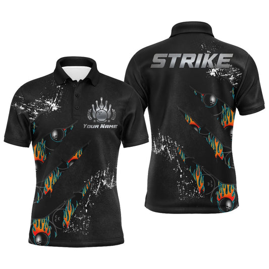 Custom Bowling Polo Shirts, Custom Polo Bowling Shirt For Men, Strike Men Bowlers Jersey Short Sleeve