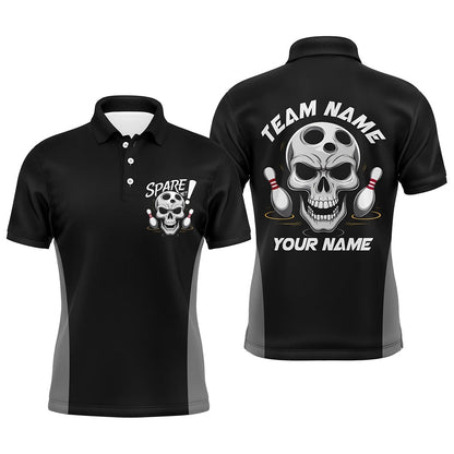Custom Bowling Polo Shirts, Custom Skull Bowling Shirts For Men And Women, Spare Me Bowlers Outfit Bowling Apparel