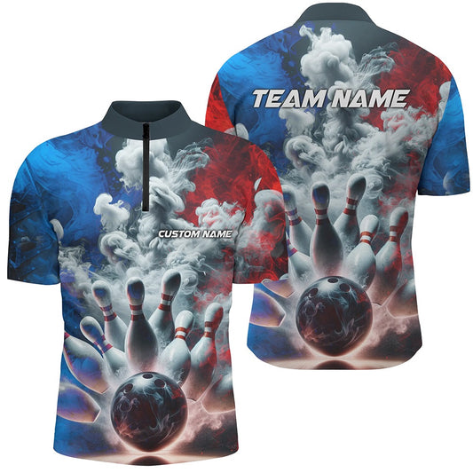 Custom Bowling Polo Shirts, Custom Smoke Unisex Bowling Shirts For Bowling Team, Strike Bowling Jerseys For Men And Women
