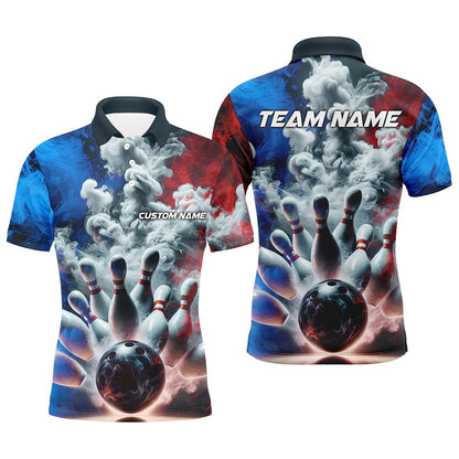 Custom Bowling Polo Shirts, Custom Smoke Unisex Bowling Shirts For Bowling Team, Strike Bowling Jerseys For Men And Women