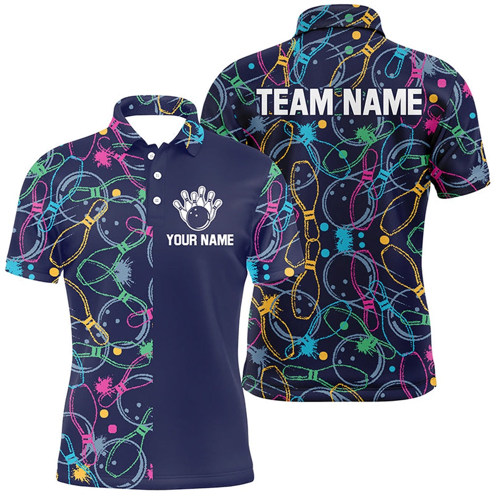 Custom Bowling Polo Shirts, Customized Men Bowling Polo Shirts, Bowling Team Jerseys Bowling League Outfits