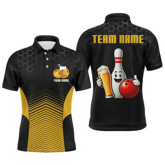 Custom Bowling Polo Shirts, Funny Bowling Polo Shirt Bowling Team Jersey Custom Bowling Shirt For Men