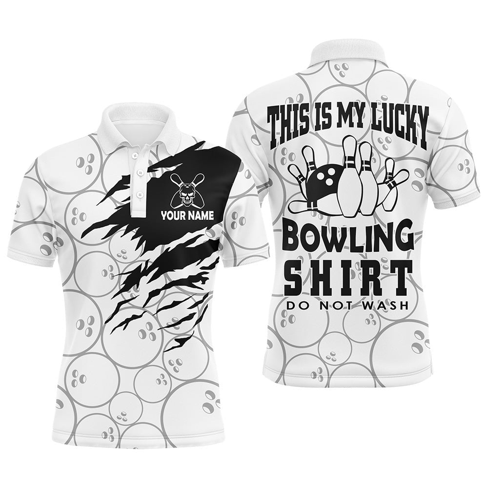 Custom Bowling Polo Shirts, Funny Bowling Shirt For Men Custom Name Lucky Bowling Shirt Polo Short Sleeve Bowler Jersey
