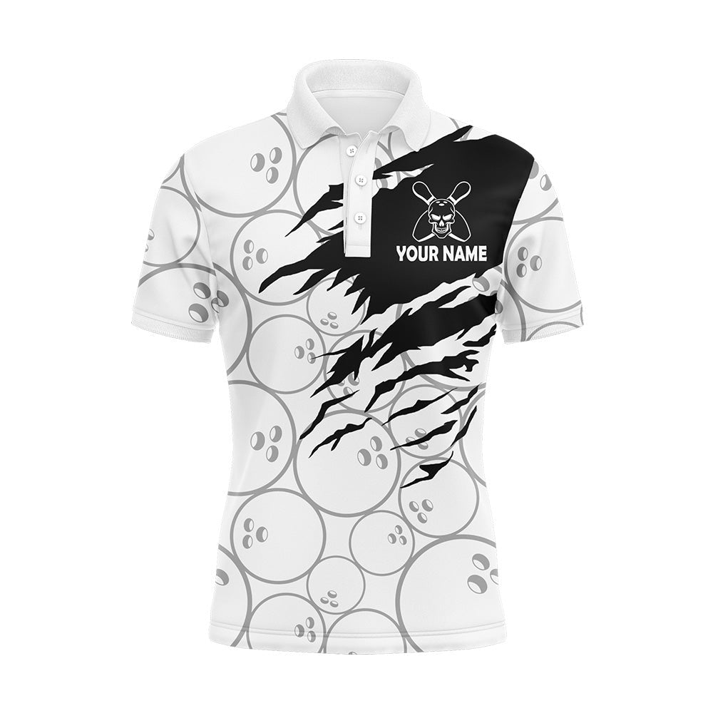 Custom Bowling Polo Shirts, Funny Bowling Shirt For Men Custom Name Lucky Bowling Shirt Polo Short Sleeve Bowler Jersey