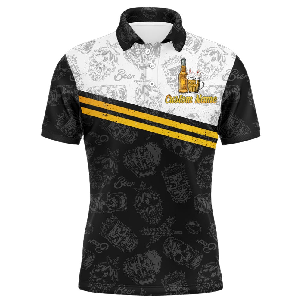 Custom Bowling Polo Shirts, Funny Bowling Shirt For Men Easily Distracted By Bowling And Beer Custom Bowling Polo Jersey