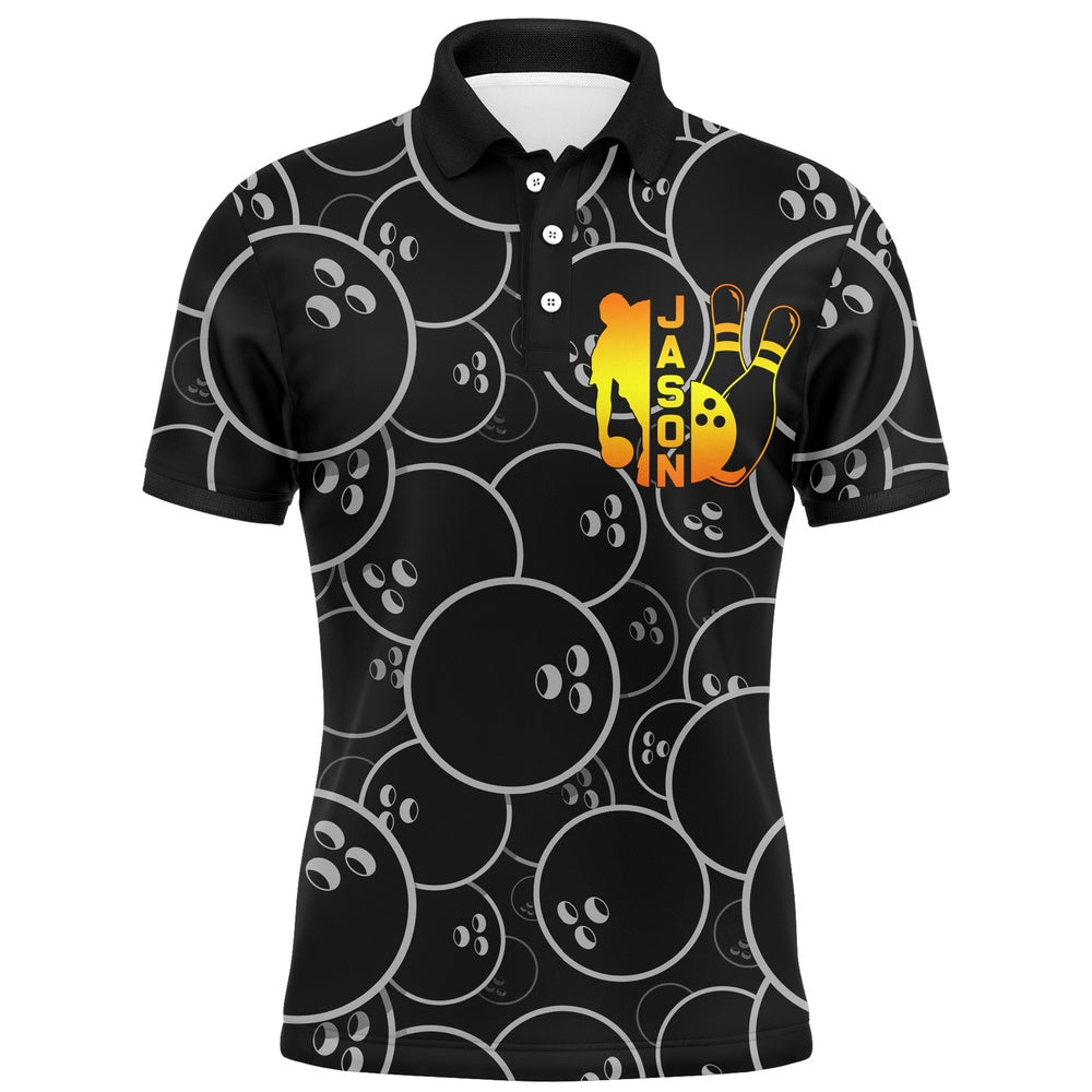 Custom Bowling Polo Shirts, Funny Men Polo Bowling Shirt, Bowl Curve Pray Repeat, Personalized Name Short Sleeves Bowlers Jersey
