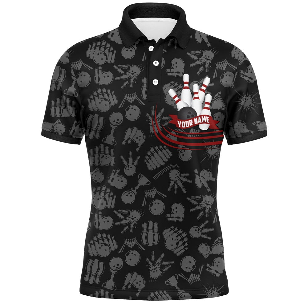 Custom Bowling Polo Shirts, Grab Your Balls Funny Men Polo Bowling Shirt, Personalized Short Sleeves Bowlers Jersey