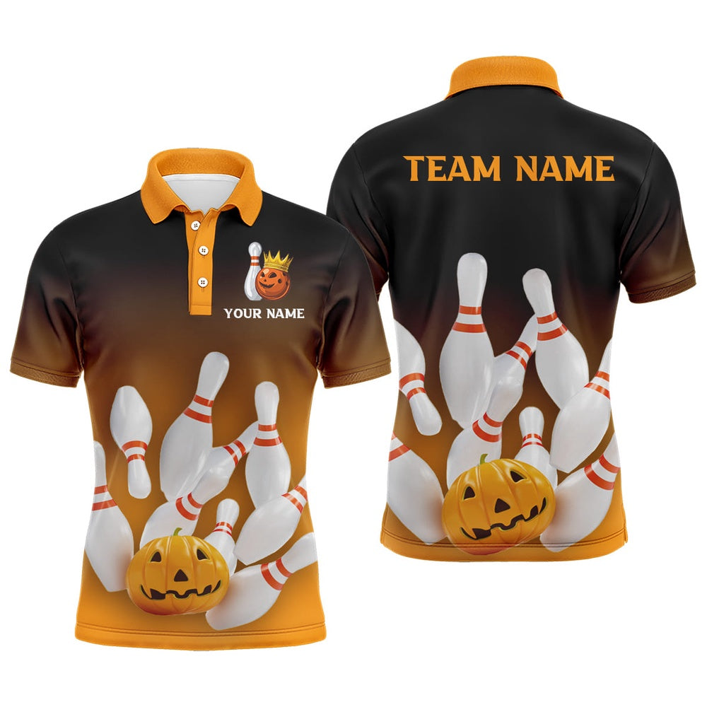 Custom Bowling Polo Shirts, Haloween Bowling Shirt Personalized Men'S Bowling Team Jersey American Bowling Polo Shirt