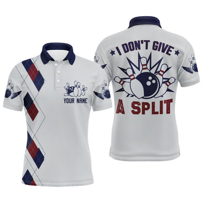 Custom Bowling Polo Shirts, I Don'T Give A Split Bowling Polo Shirt Men Custom American Bowling Jersey