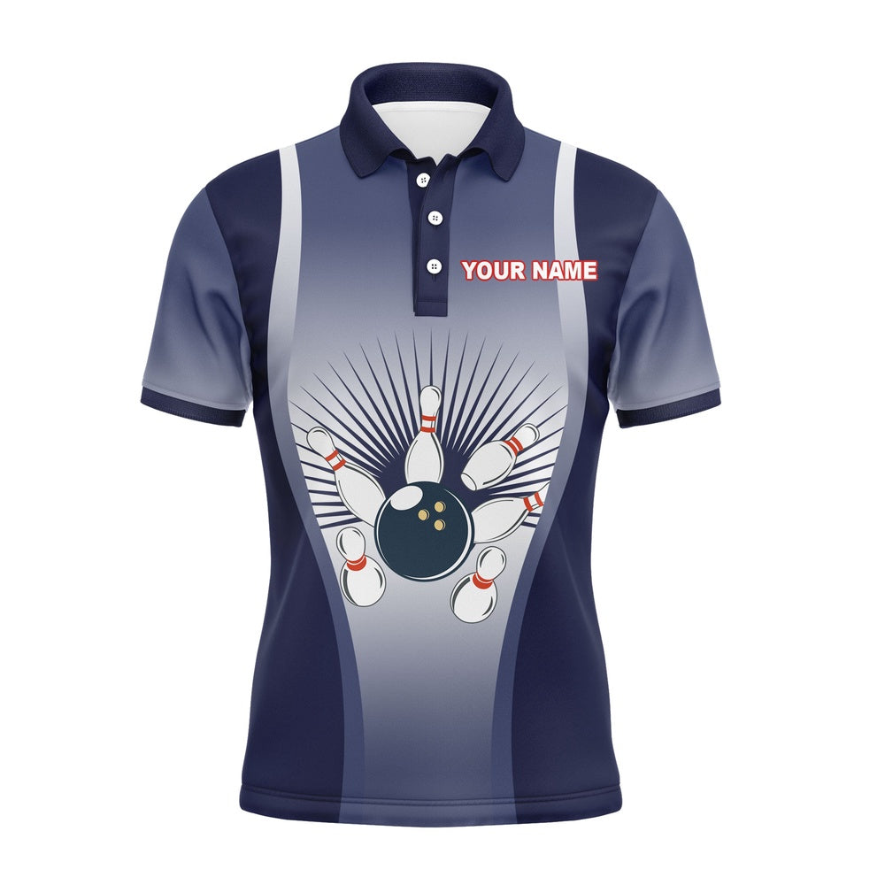 Custom Bowling Polo Shirts, I'M Going On Strike Men Polo Bowling Shirt Personalized Blue Men Bowlers Team Short Sleeves Jersey