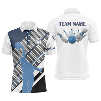 Custom Bowling Polo Shirts, Men'S Bowling Short Sleeve Polo Shirt Custom Name Team Men Bowlers Jersey, Bowling Gift For Men