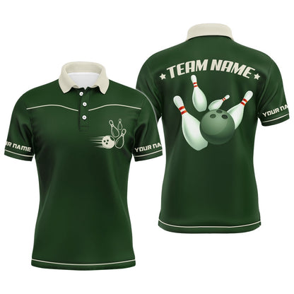 Custom Bowling Polo Shirts, Men'S Vintage Style Bowling Shirt Custom Bowling Shirts For Men Retro Bowling Polo Shirt