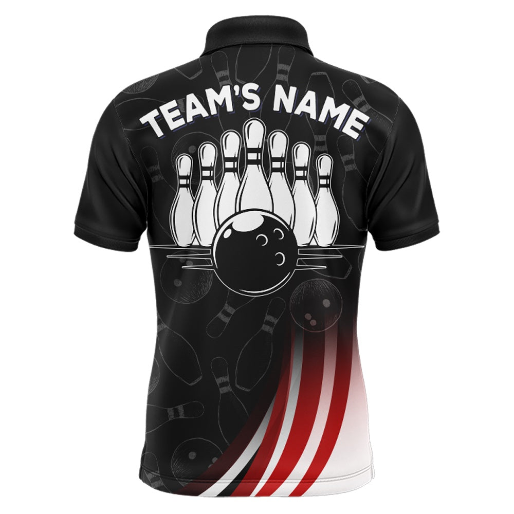 Custom Bowling Polo Shirts, Patriotic Bowling Shirt American Camo Bowling Jersey Customized For Men Polo Bowling Team League